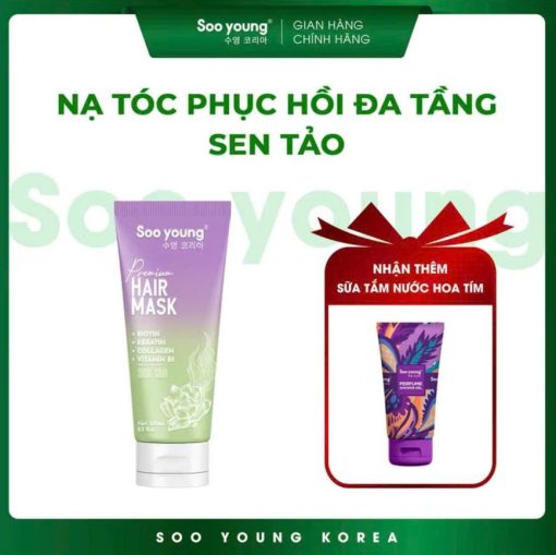 Nạ Tóc Sen Tảo SooYoung 250ML - Tặng sữa tắm nước hoa tím - Image 2